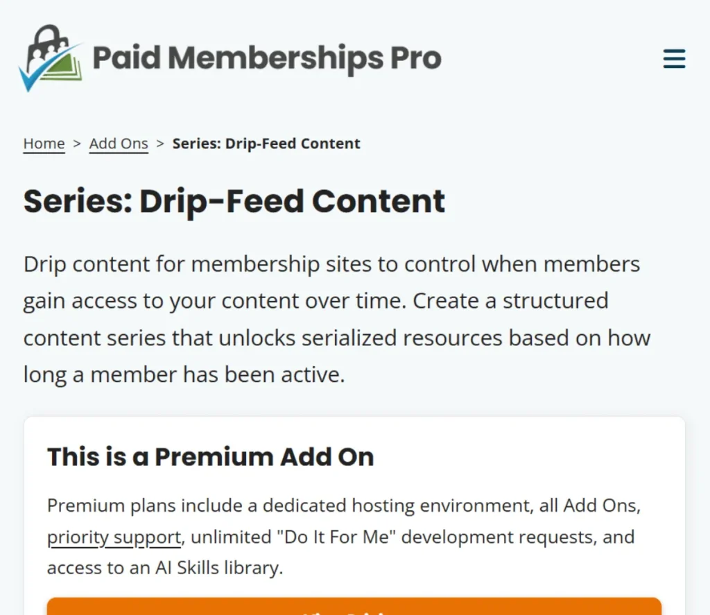 Paid Memberships Pro – Series