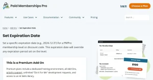 Paid Memberships Pro – Set Expiration Dates Add On