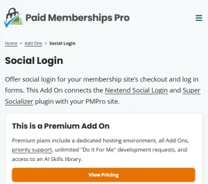 Paid Memberships Pro – Social Login Add On