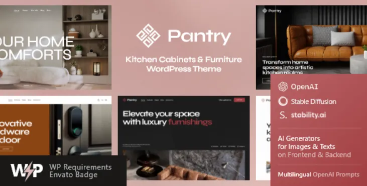Pantry — Kitchen Cabinets & Furniture WordPress Theme