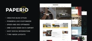 Paperio - Responsive and Multipurpose WordPress Blog Theme