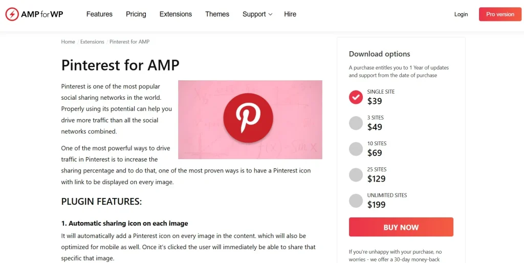 Pinterest for AMP