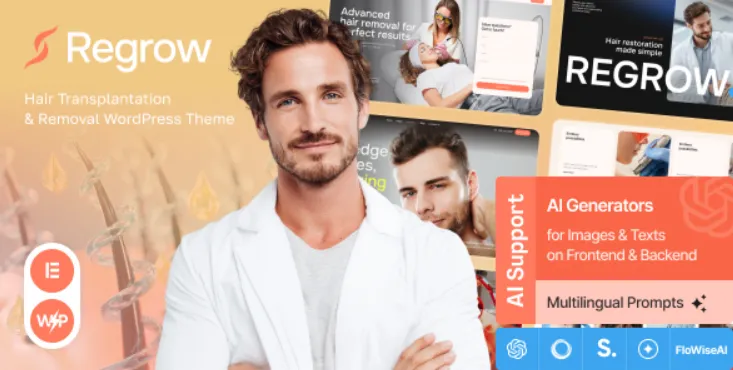 Regrow - Hair Transplantation & Removal WordPress Theme
