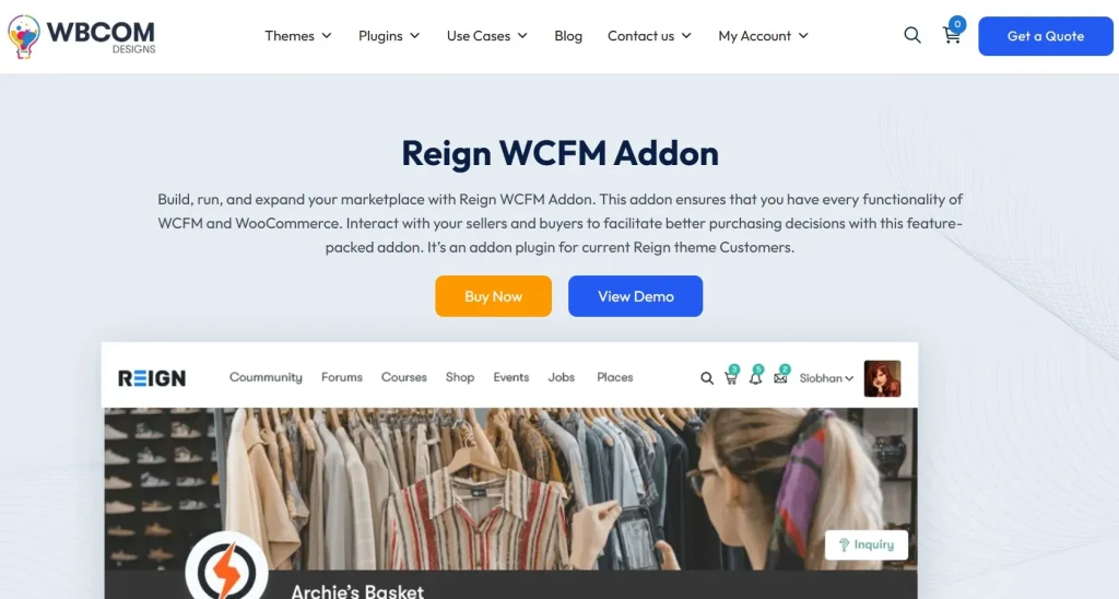 Reign WCFM Addon