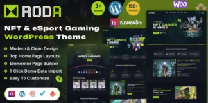 Roda - eSports & Gaming NFT WordPress Theme