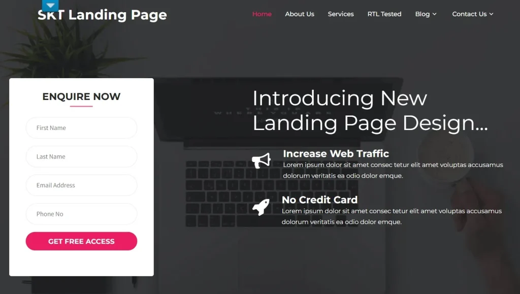 SKT Landing Page