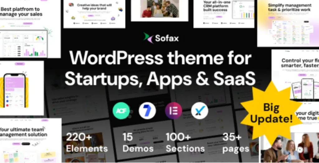 Sofax - Software & Startup WordPress Theme