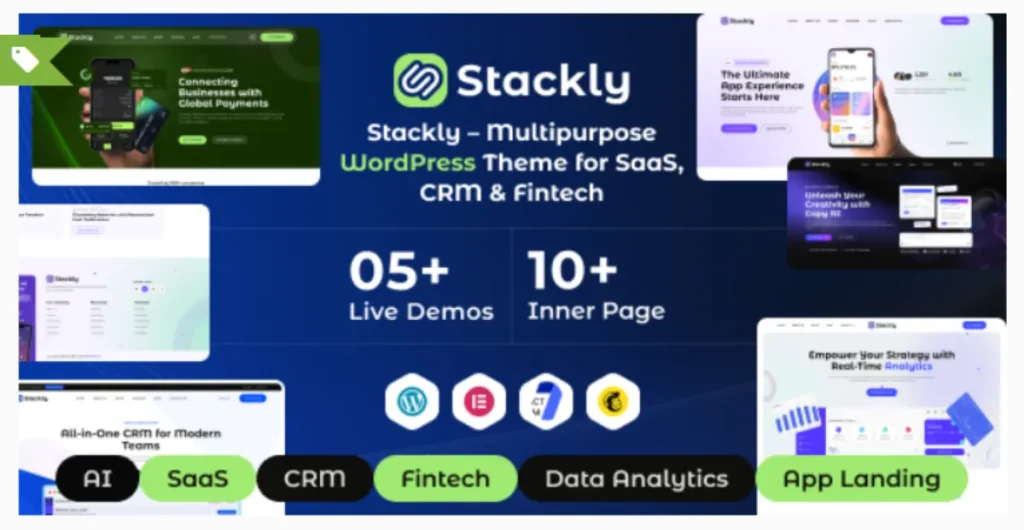 Stackly – Multipurpose WordPress Theme for SaaS, CRM & Fintech