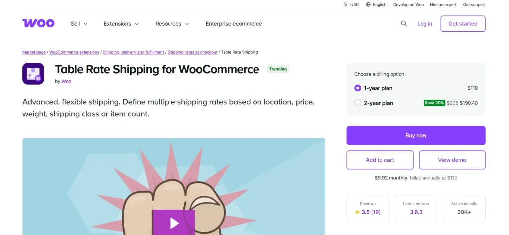 Table Rate Shipping by WooCommerce