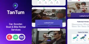 TanTum | Car, Scooter, Boat & Bike Rental Services WordPress Theme
