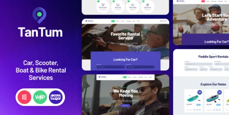 TanTum | Car, Scooter, Boat & Bike Rental Services WordPress Theme