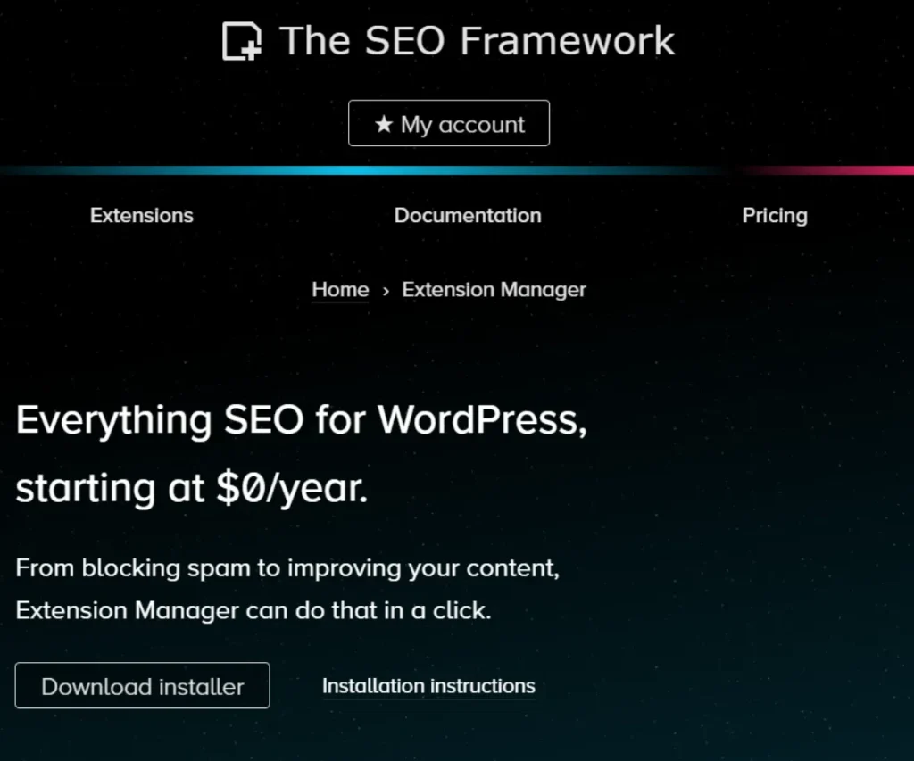 The SEO Framework – Extension Manager