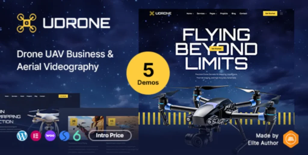 Udrone - Drone UAV Business & Aerial Videography WordPress Theme
