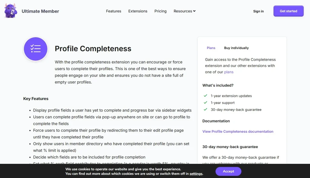 Ultimate Member – Profile Completeness