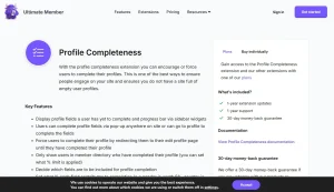 Ultimate Member – Profile Completeness