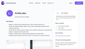 Ultimate Member – Profile tabs