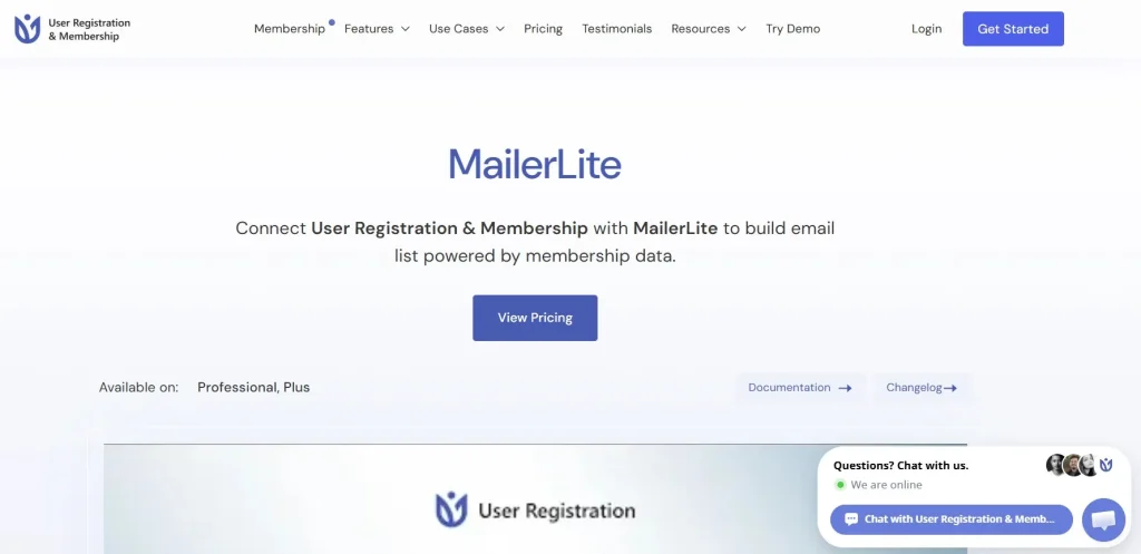 User Registration MailerLite