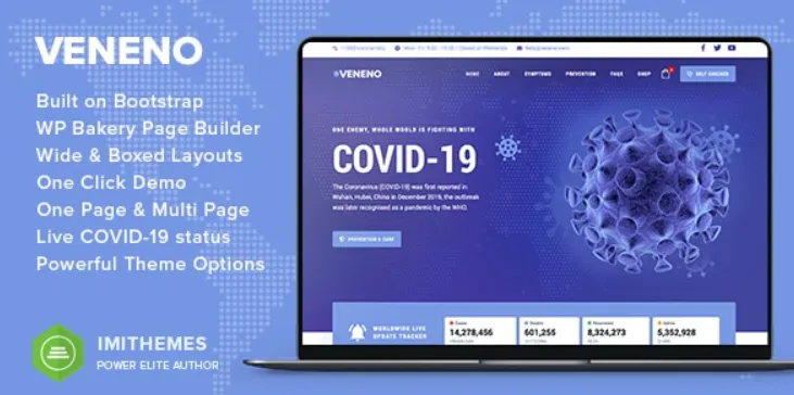 Veneno - Coronavirus Information WordPress Theme
