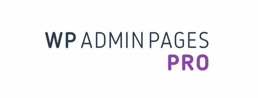 WP Admin Pages PRO