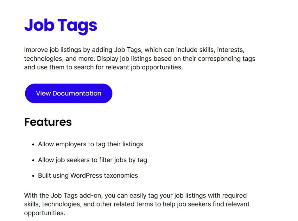 WP Job Manager – Job Tags