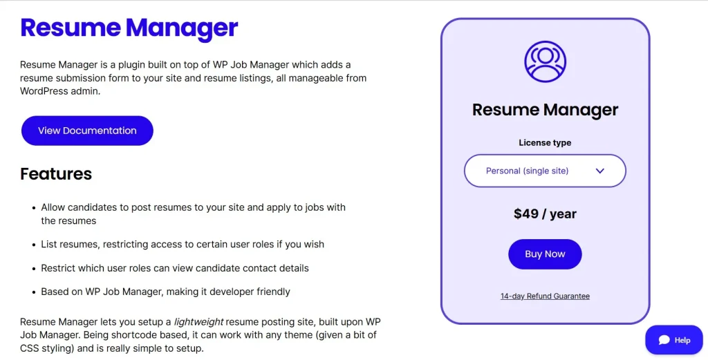 WP Job Manager – Resume Manager