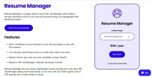 WP Job Manager – Resume Manager