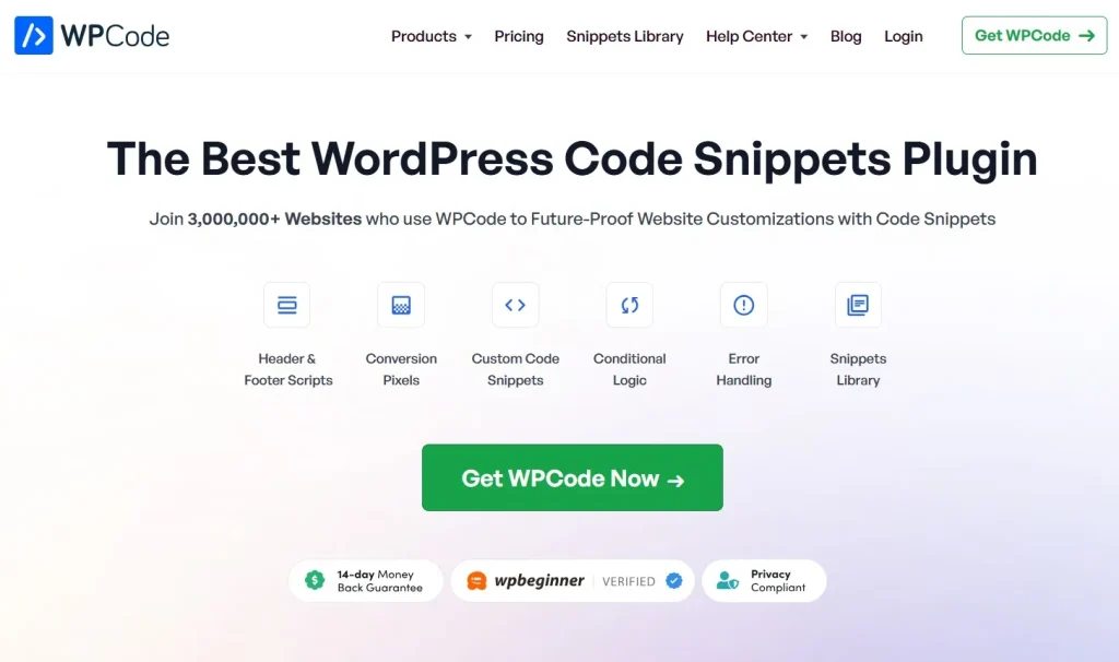 WPCode Conversion Pixels