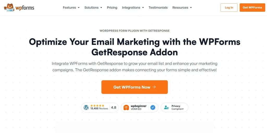 WPForms GetResponse