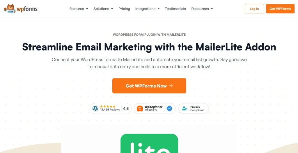 WPForms MailerLite