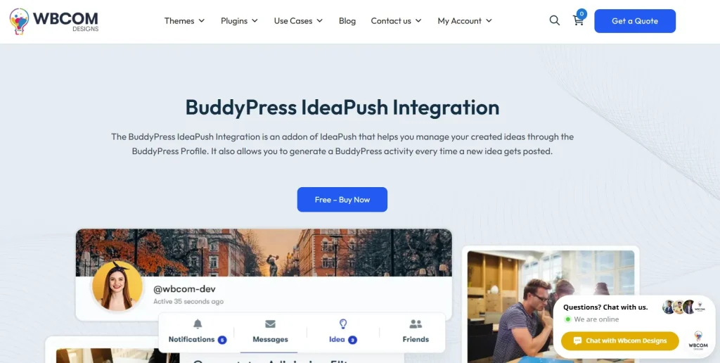 Wbcom Designs – BuddyPress Ideapush Integration
