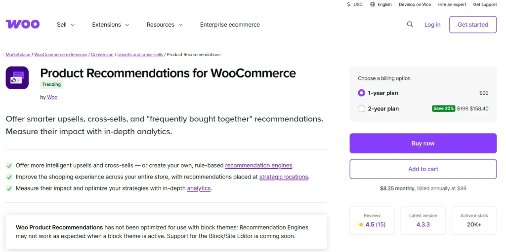 Woo Product Recommendations