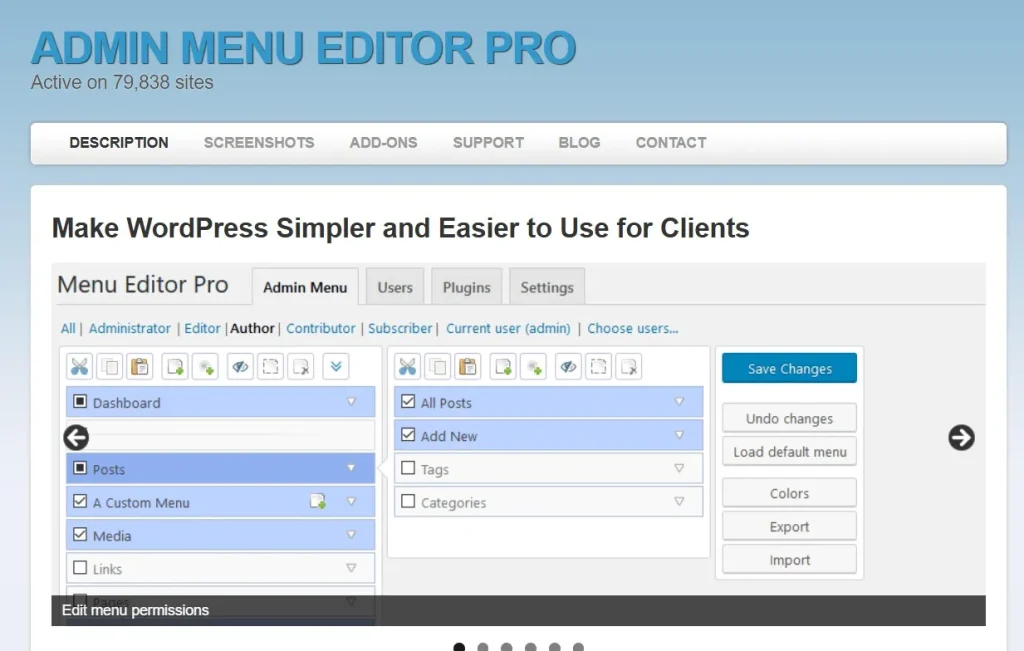Admin Menu Editor Pro