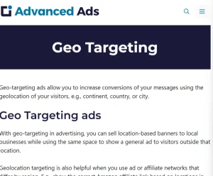 Advanced Ads – Geo Targeting