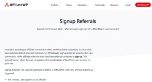 AffiliateWP – Signup Referrals