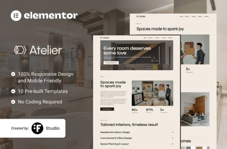 Atelier - Interior Design Elementor Template Kit