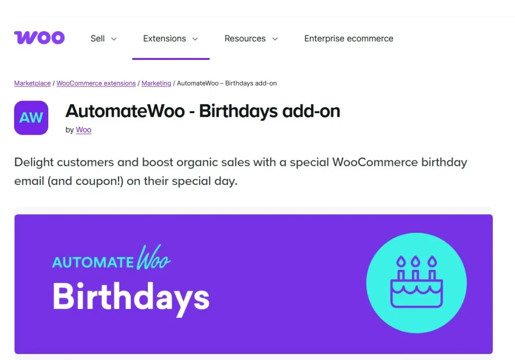 AutomateWoo – Birthdays Add-on