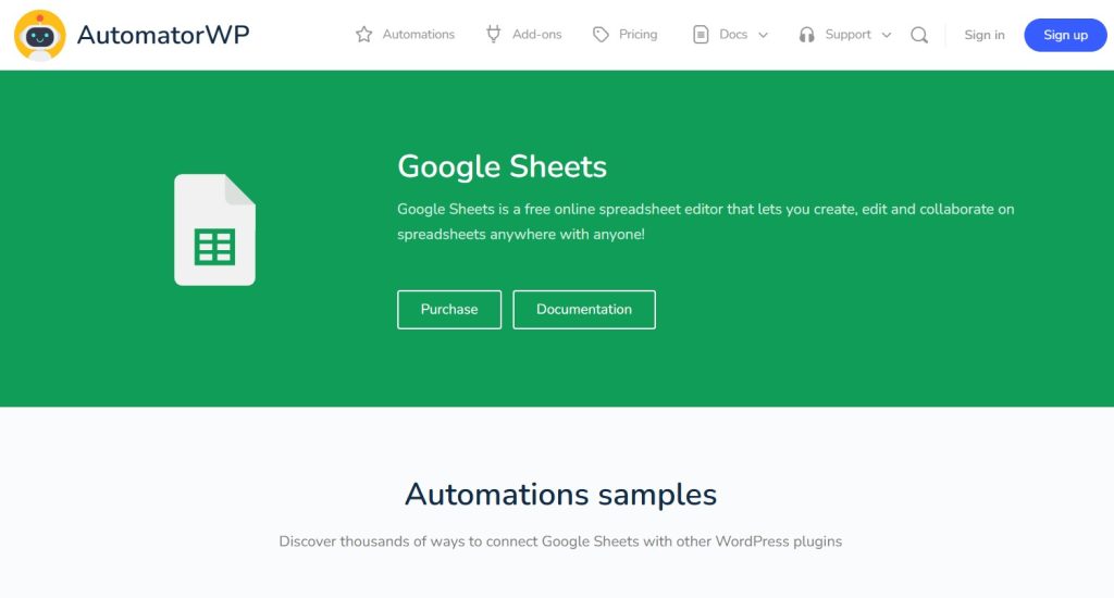 AutomatorWP – Google Sheets