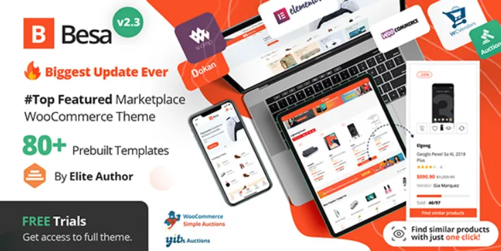 Besa - Elementor Marketplace WooCommerce Theme