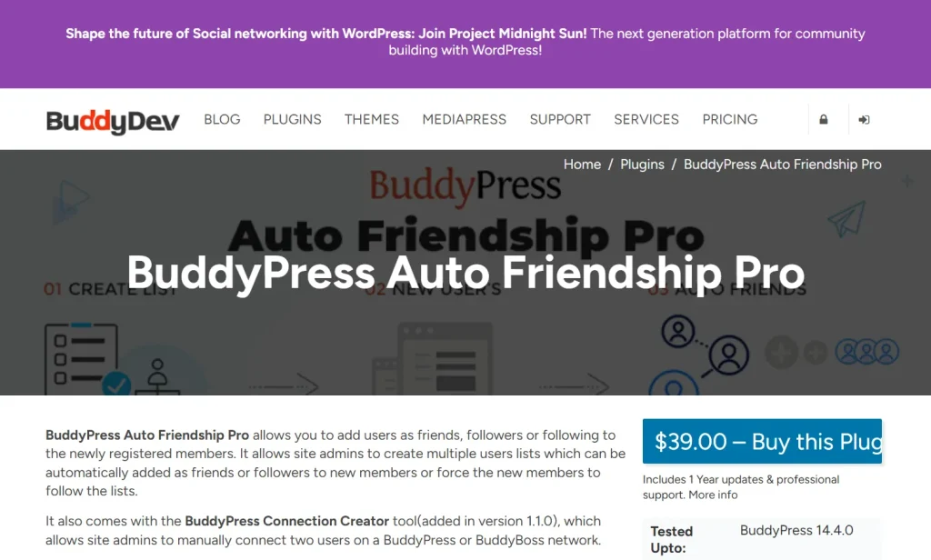 BuddyPress Auto Friendship Pro