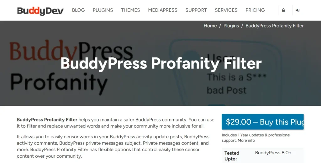 BuddyPress Profanity Filter