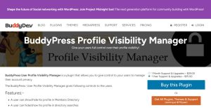 BuddyPress Profile Visibility Manager