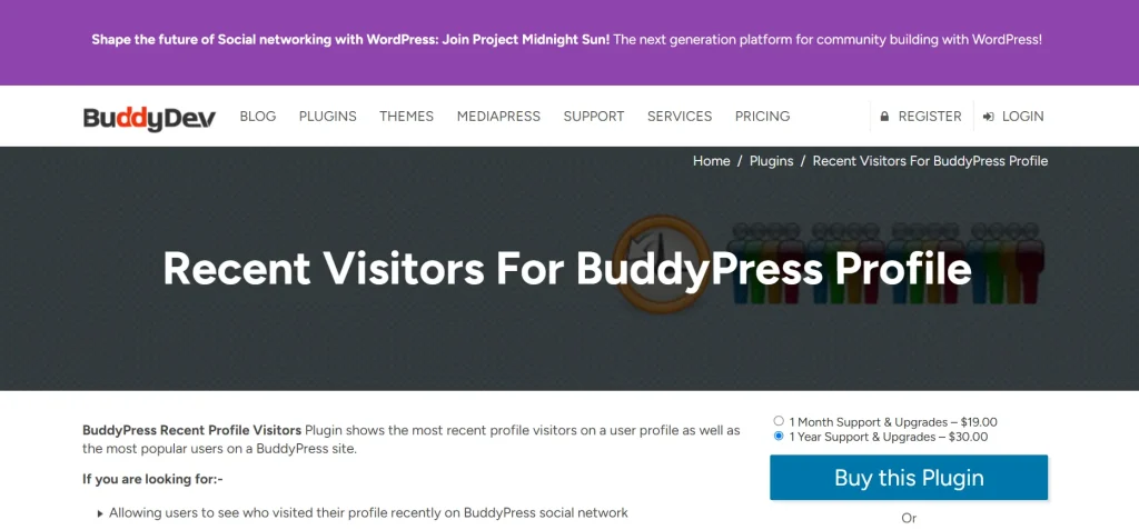 BuddyPress Recent Profile Visitors