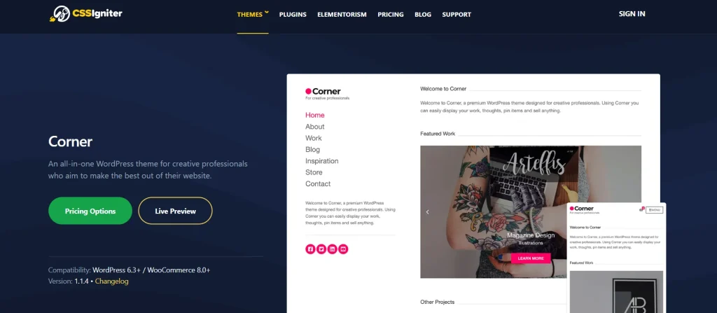 CSS Igniter Corner WordPress Theme