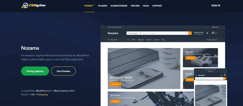 CSS Igniter Nozama WooCommerce Theme