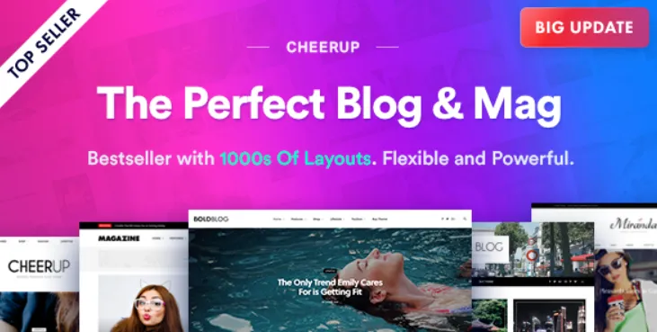 CheerUp Blog / Magazine - WordPress Blog Theme