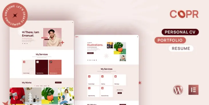 Copr - One Page Personal Portfolio, CV and Resume WordPress Theme