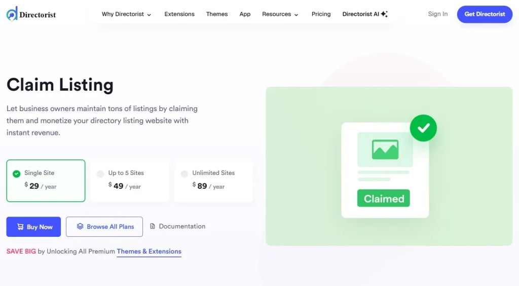 Directorist – Claim Listing
