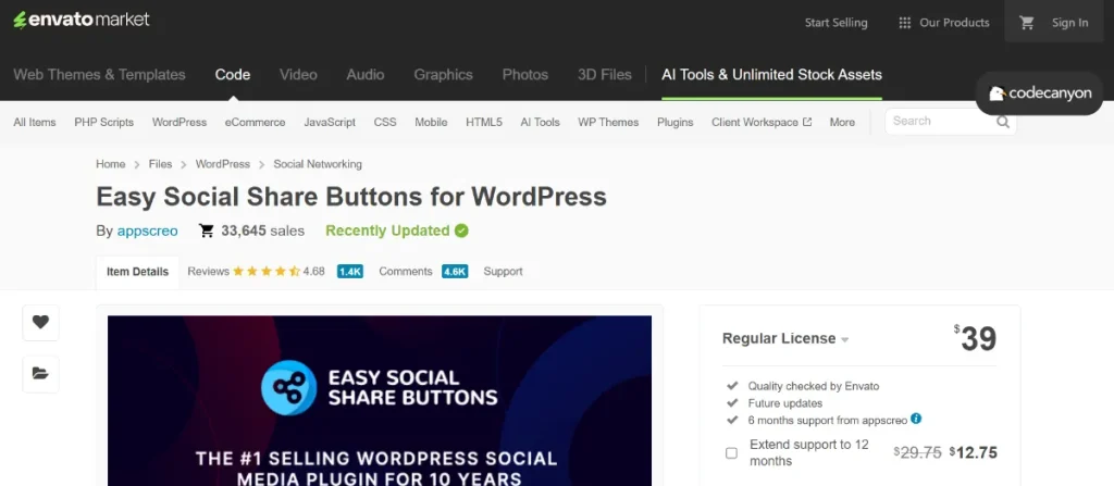 Easy Social Share Buttons for WordPress