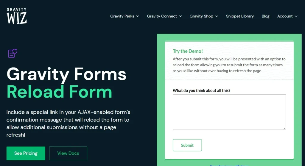 GP Reload Form