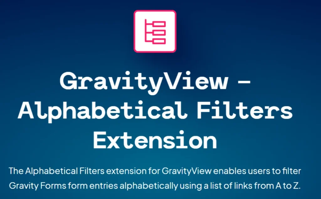 GravityView – A-Z Filters Extension
